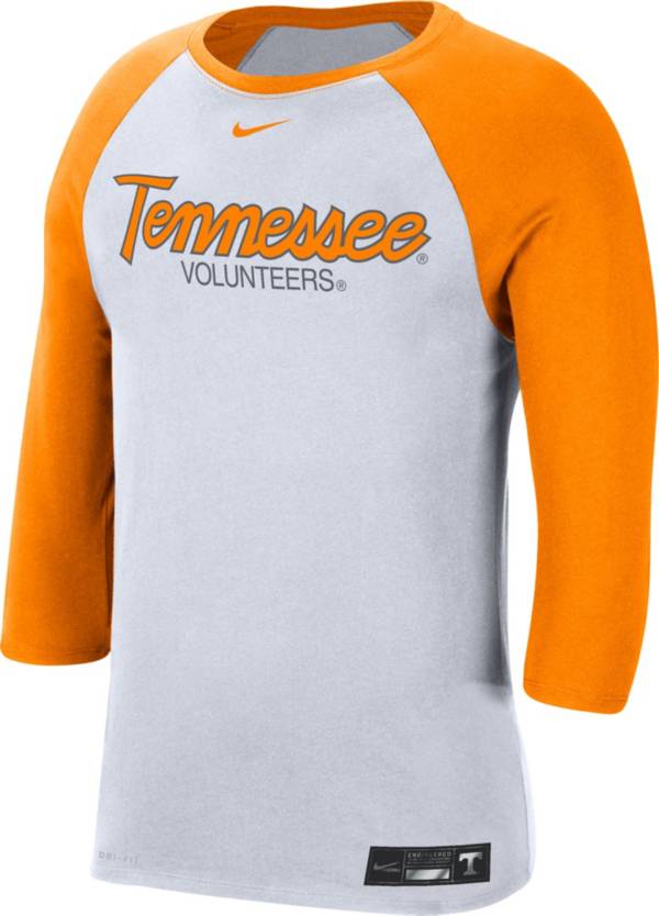 Nike Men's Tennessee Volunteers White Dri-FIT ¾ Sleeve Baseball T-Shirt