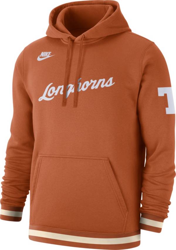 Nike Men's Texas Longhorns Burnt Orange Retro Fleece Pullover Hoodie product image