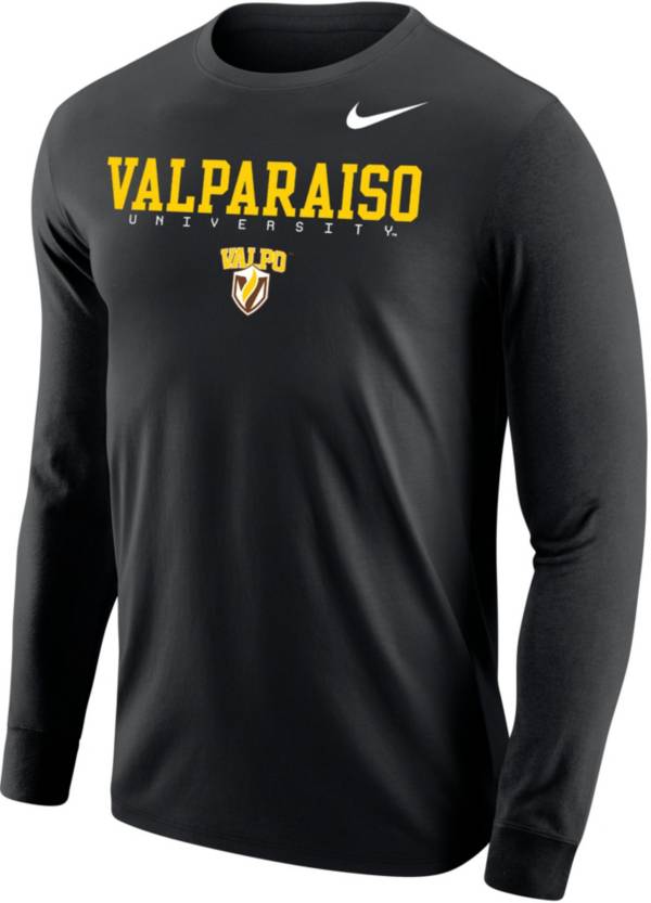 Nike Men's Valparaiso Crusaders Core Cotton Graphic Black Long Sleeve T-Shirt