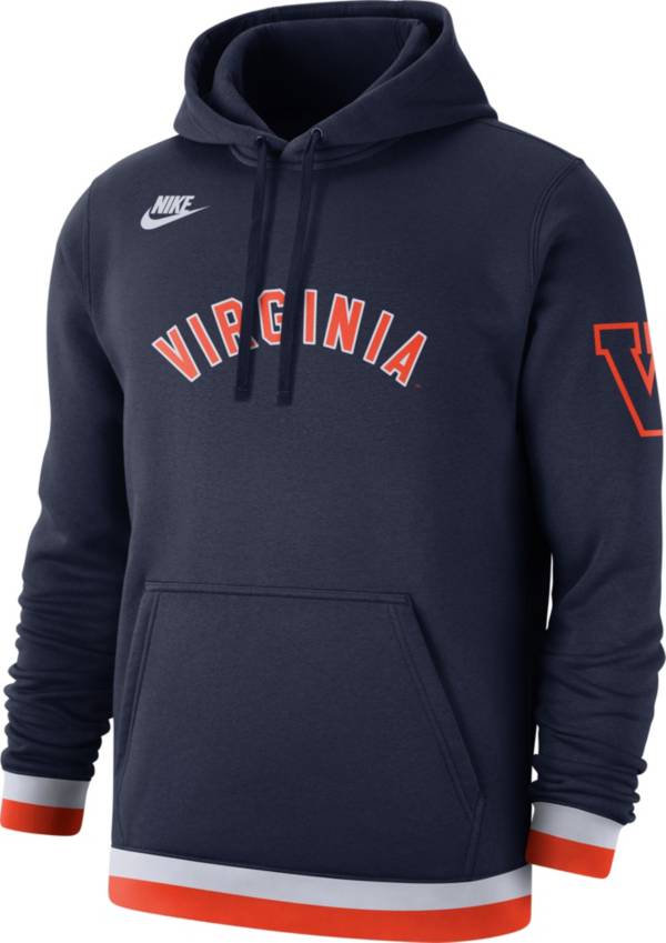 Nike Men's Virginia Cavaliers Blue Vintage Logo Fleece Pullover Hoodie