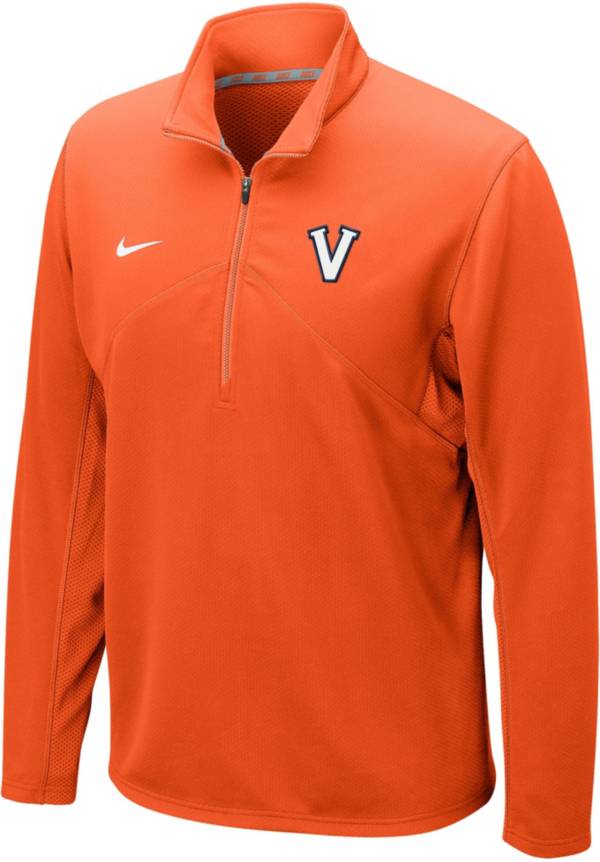 Nike Men's Virginia Cavaliers Orange Vintage Logo Dri-FIT Quarter-Zip