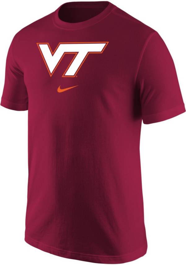 Nike Men's Virginia Tech Hokies Maroon Core Cotton Logo T-Shirt product image