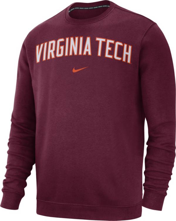 Nike Men's Virginia Tech Hokies Maroon Club Fleece Crew Neck Sweatshirt