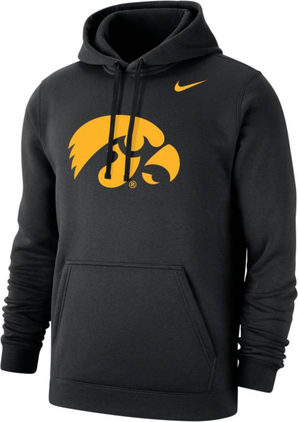 Nike Men's Iowa Hawkeyes Black Club Fleece Pullover Hoodie