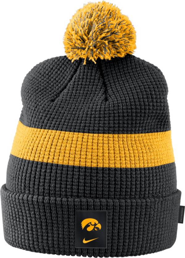 Nike Men's Iowa Hawkeyes Black Football Sideline Pom Beanie