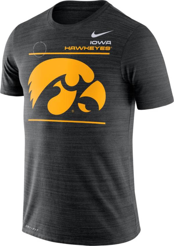Nike Men's Iowa Hawkeyes Dri-FIT Velocity Football Sideline Black T-Shirt product image