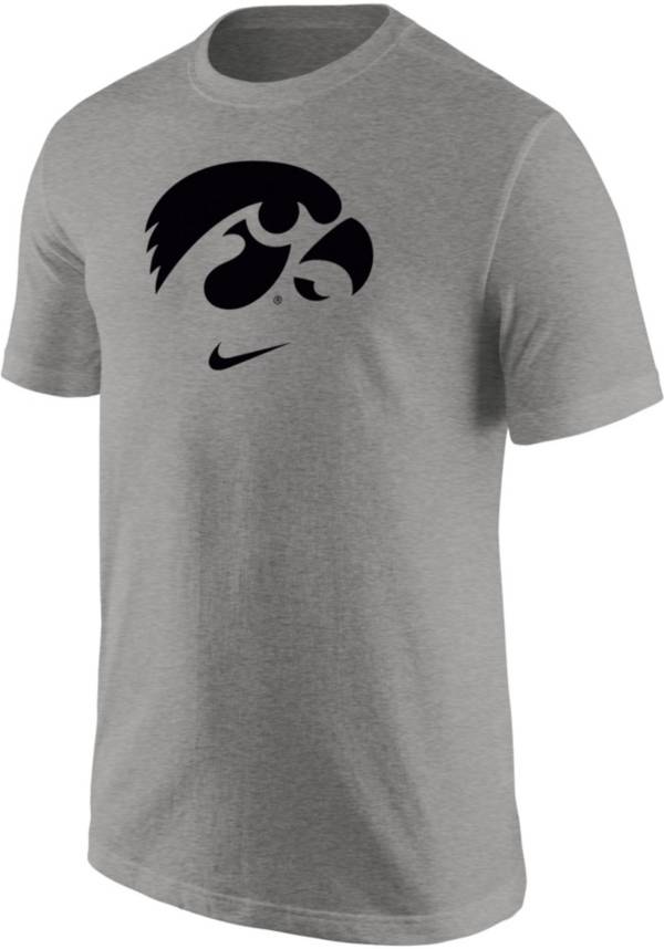 Nike Men's Iowa Hawkeyes Grey Core Cotton Logo T-Shirt