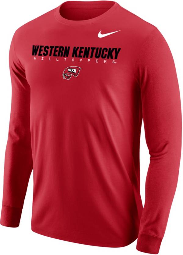 Nike Men's Western Kentucky Hilltoppers Red Core Cotton Graphic Long Sleeve T-Shirt