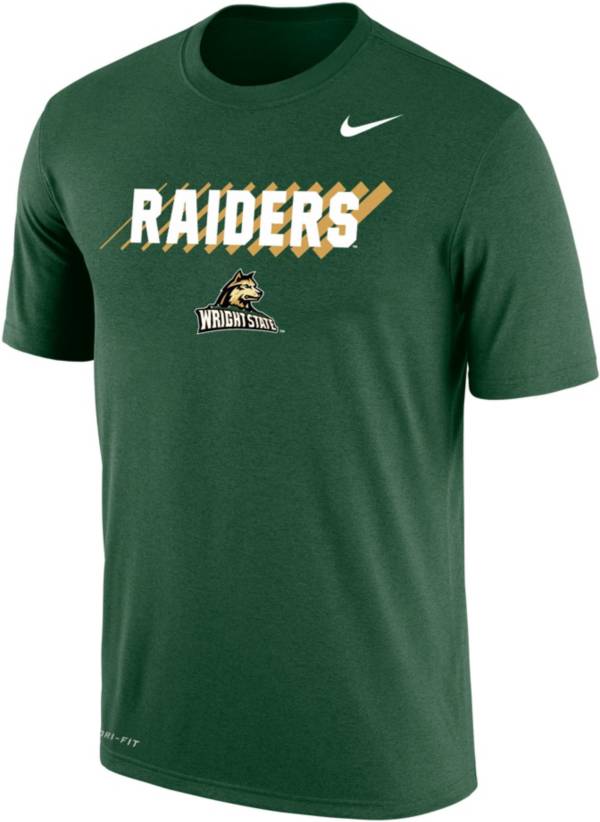 Nike Men's Wright State Raiders Green Dri-FIT Cotton T-Shirt