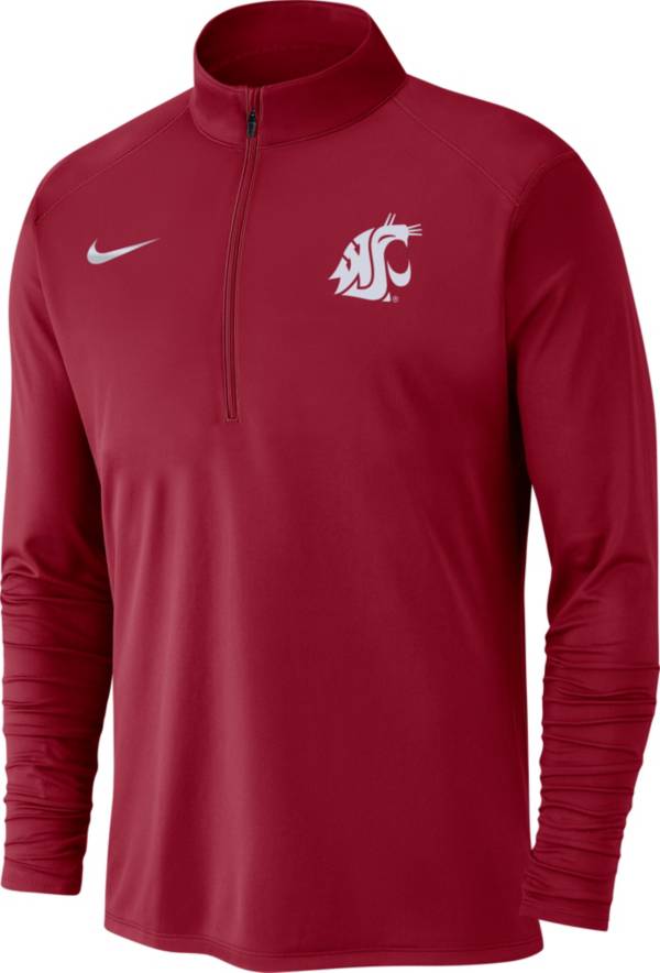 Nike Men's Washington State Cougars Crimson Dri-FIT Pacer Quarter-Zip Shirt product image