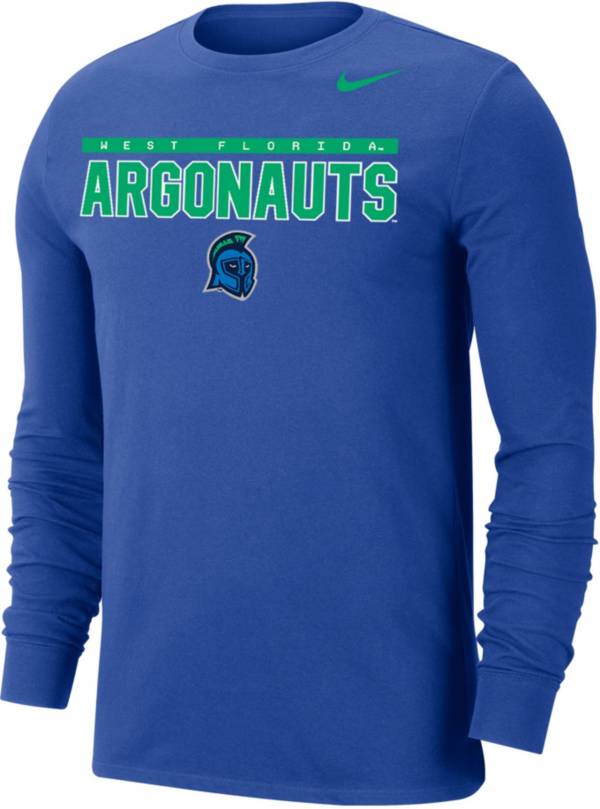 Nike Men's West Florida Argonauts Royal Blue Dri-FIT Cotton Long Sleeve T-Shirt