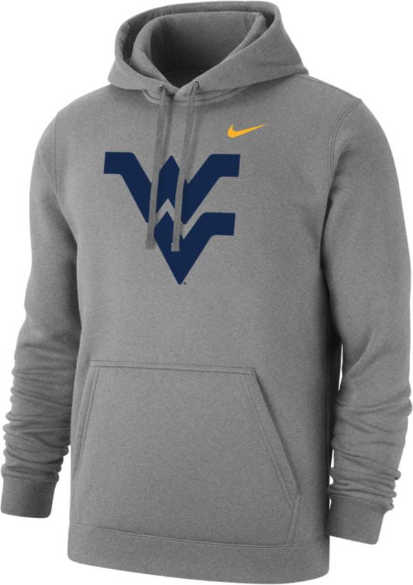 Nike Men's West Virginia Mountaineers Grey Club Fleece Pullover Hoodie