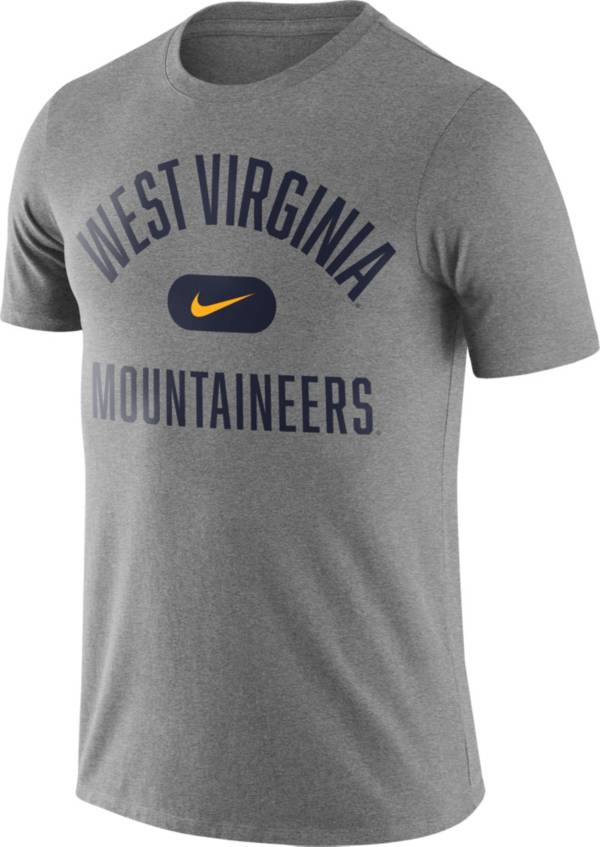 Nike Men's West Virginia Mountaineers Grey Basketball Team Arch T-Shirt product image
