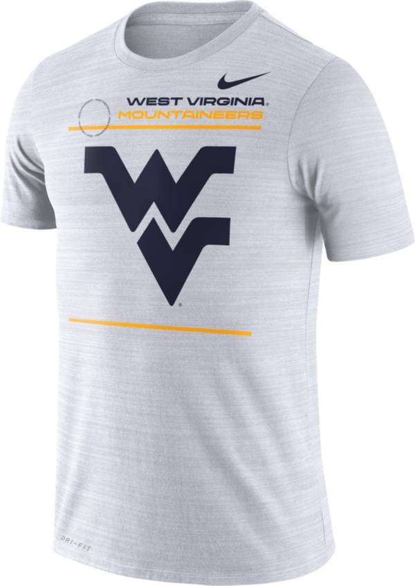 Nike Men's West Virginia Mountaineers Dri-FIT Velocity Football Sideline White T-Shirt product image