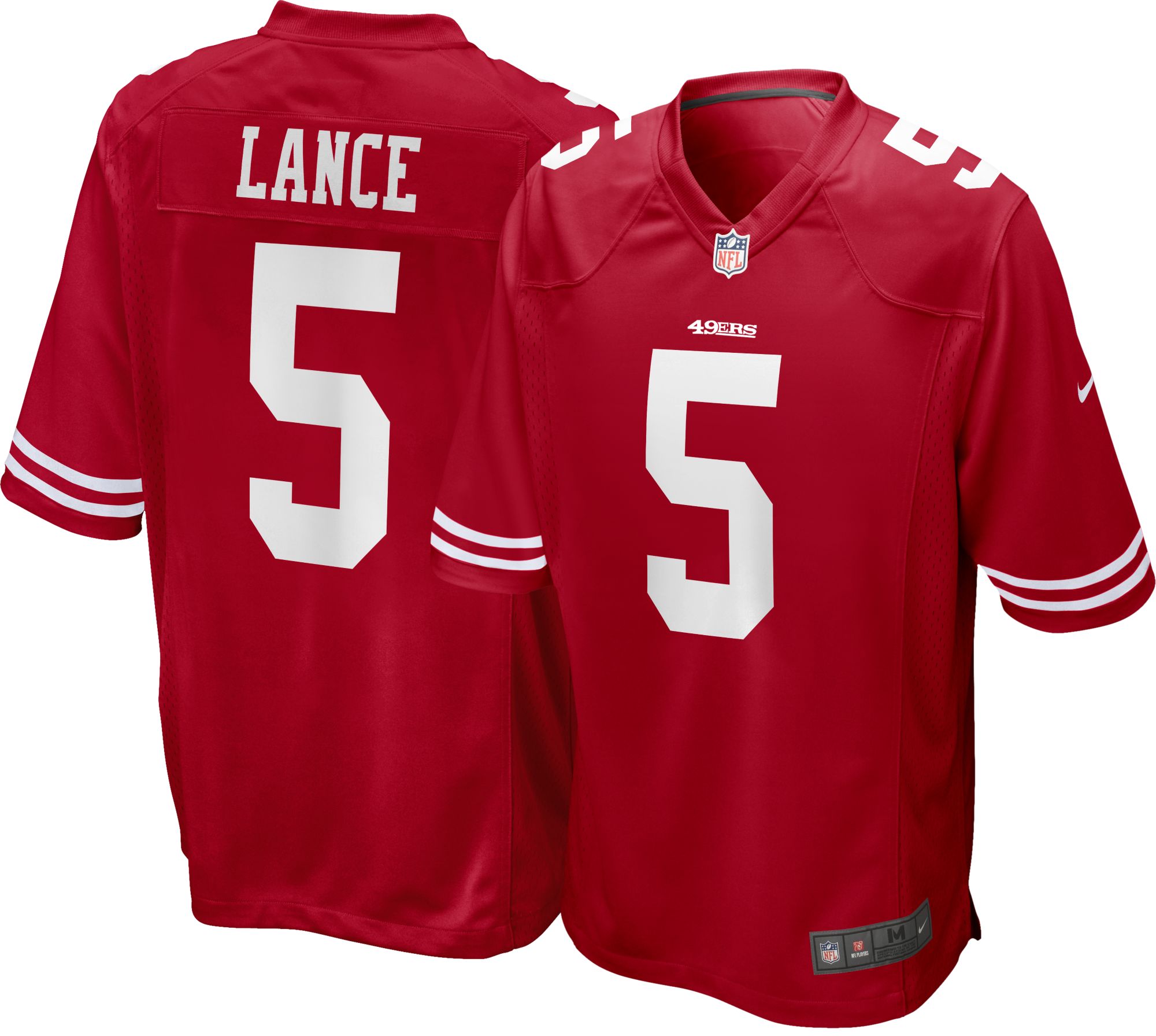 Nike Men's San Francisco 49ers Trey Lance #5 Black T-Shirt