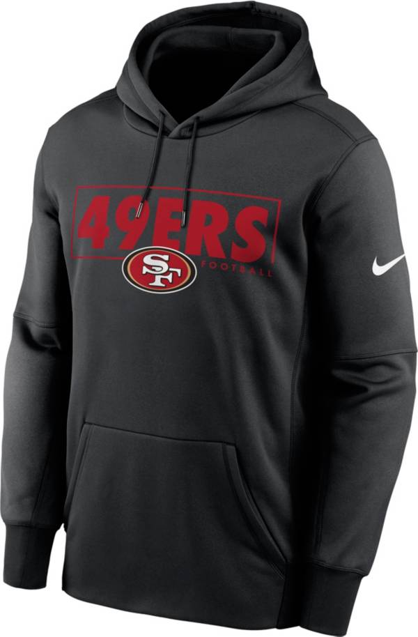 Nike Men's San Francisco 49ers Left Chest Therma-FIT Black Hoodie