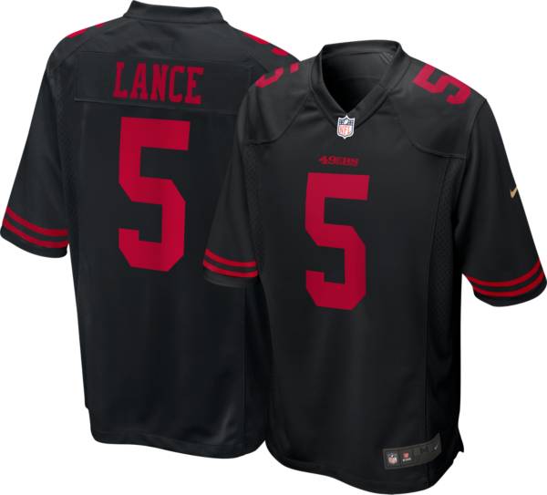 Nike Men's San Francisco 49ers Trey Lance #5 Alternate Black Game Jersey