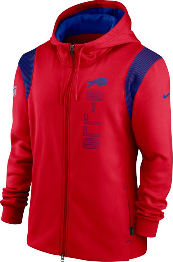 Nike Men's Buffalo Bills Sideline Therma-FIT Full-Zip Red Hoodie