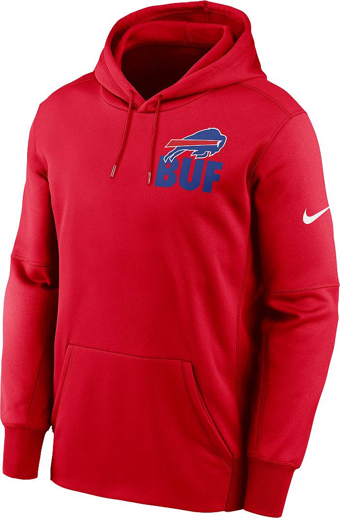 Nike Men's Buffalo Bills Logo Red Therma-FIT Hoodie