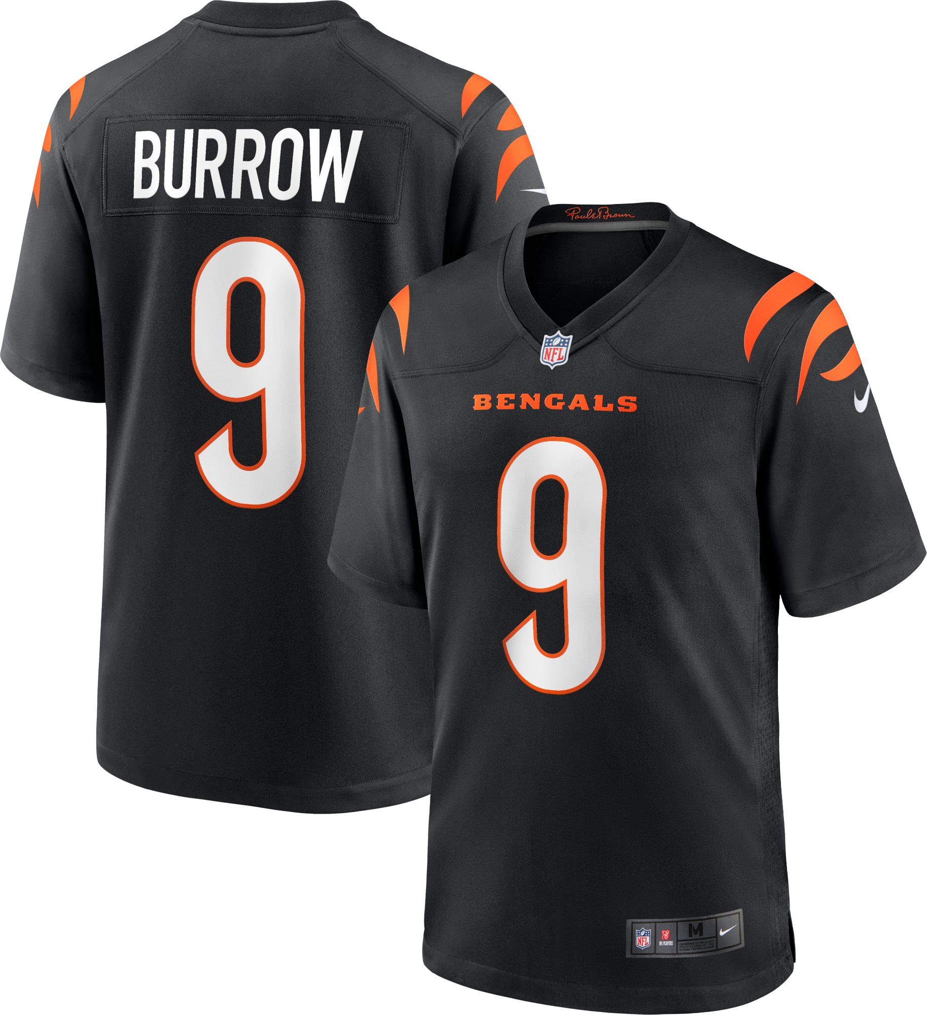 Nike Men's Cincinnati Bengals Joe Burrow #9 Black Game Jersey