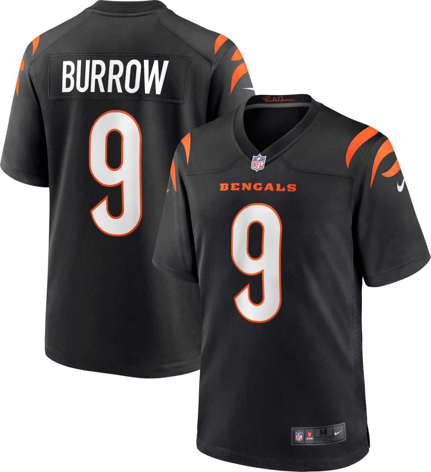 Nike Men s Cincinnati Bengals Joe Burrow 9 Black Game Jersey Dick s Sporting Goods