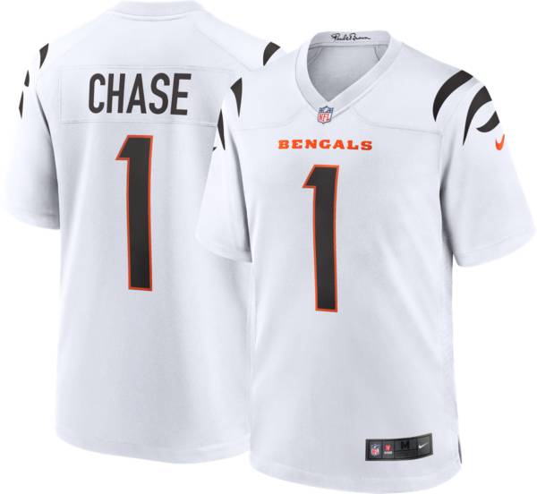 Nike Men's Cincinnati Bengals Ja'Marr Chase #1 White Game Jersey