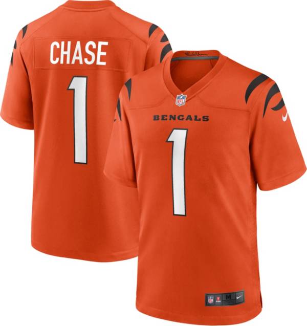 Nike Men's Cincinnati Bengals Ja'Marr Chase #1 Orange Game Jersey