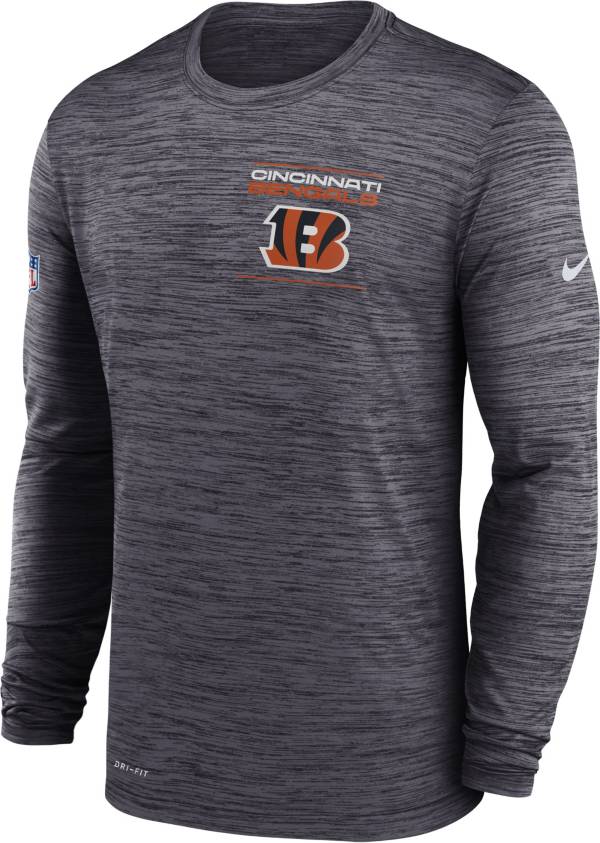 Nike Men's Cincinnati Bengals Sideline Legend Velocity Black Long Sleeve T-Shirt