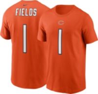 Nike Men's Chicago Bears Justin Fields #1 Orange T-Shirt