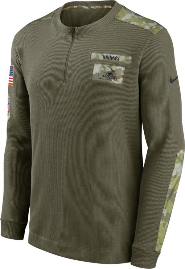 Nike Men's Cleveland Browns Salute to Service Camouflage Quarter-Zip Pullover