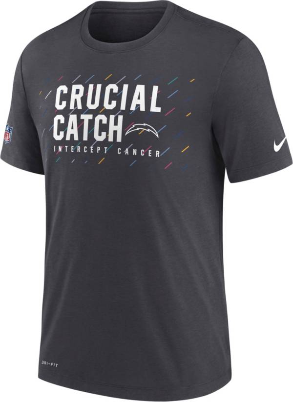 Nike Men's Los Angeles Chargers Crucial Catch Anthracite T-Shirt product image