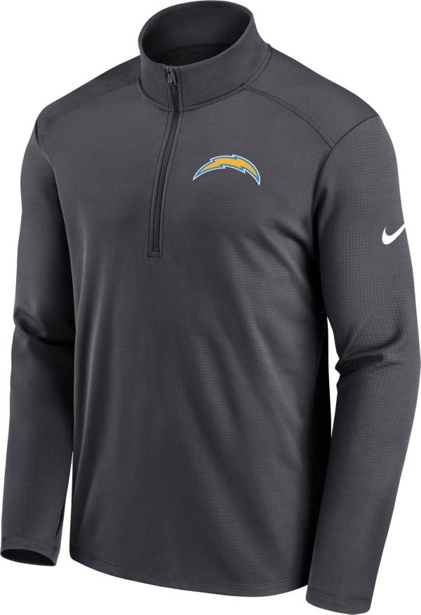 Nike Men's Los Angeles Chargers Logo Pacer Grey Half-Zip Pullover product image