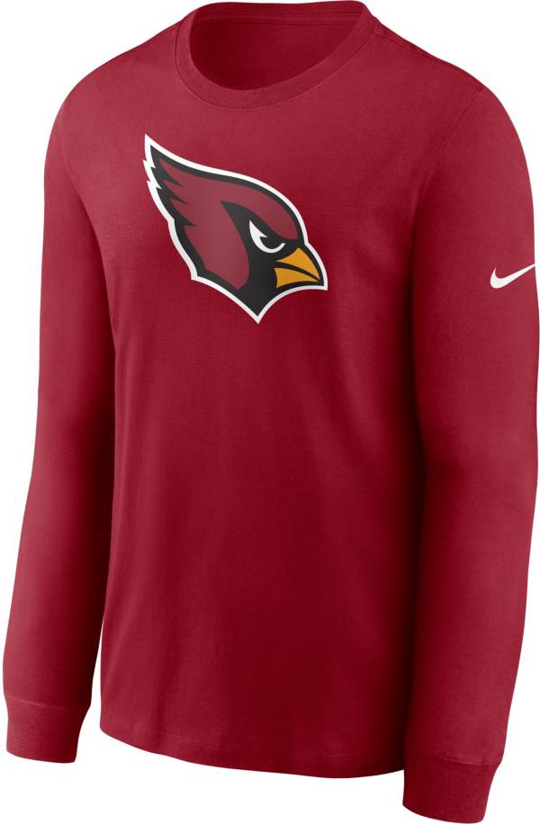 Nike Men's Arizona Cardinals Logo Long Sleeve Cotton Red T-Shirt