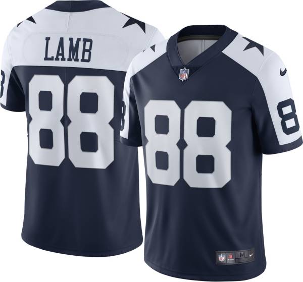 Nike Men's Dallas Cowboys CeeDee Lamb #88 Vapor Limited Navy Throwback  Jersey