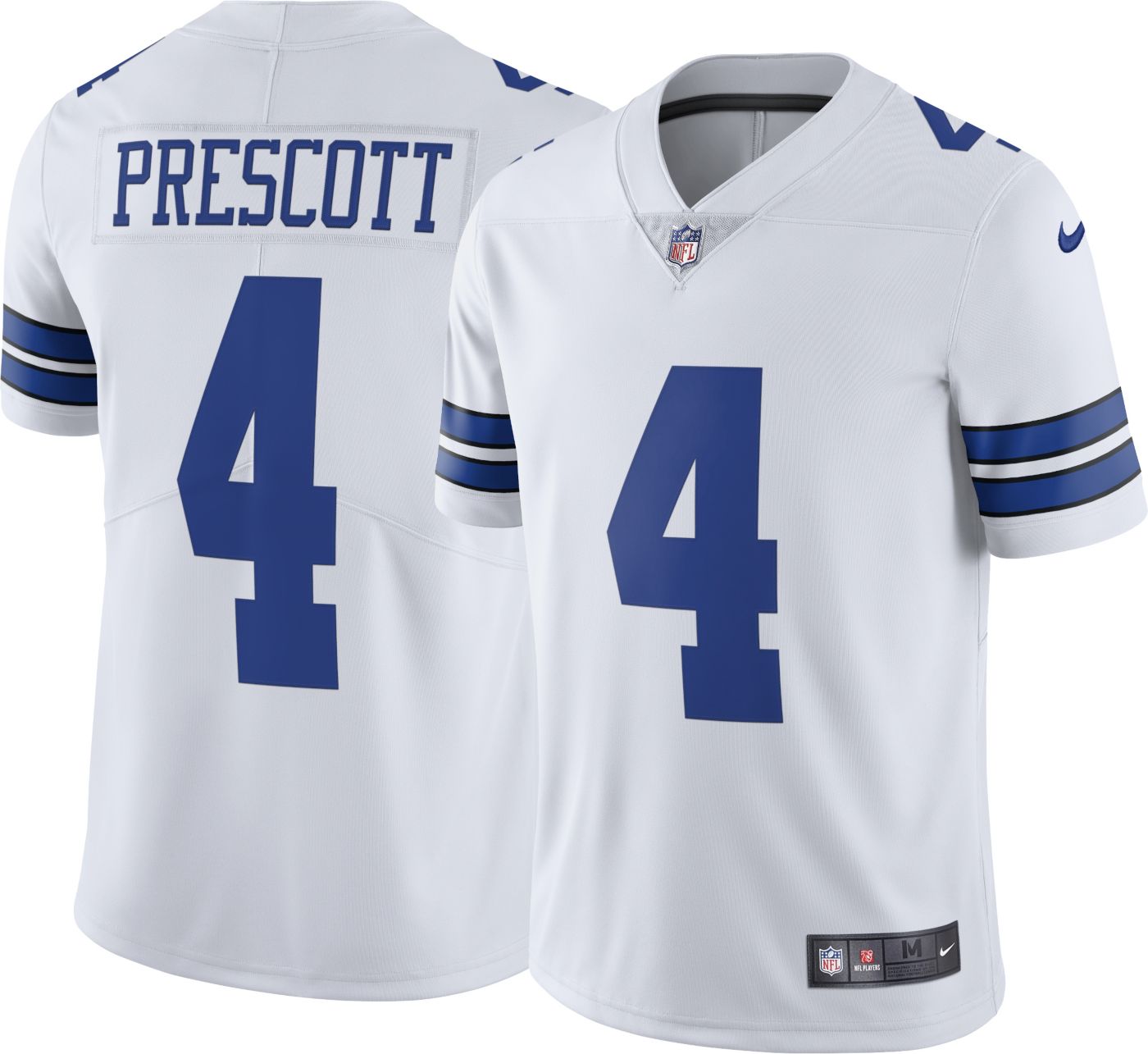 Nike Men s Dallas Cowboys Dak Prescott 4 Vapor White Limited Jersey Dick s Sporting Goods