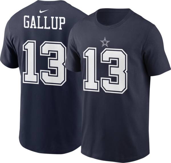 Nike Men's Dallas Cowboys Michael Gallup #13 Logo Navy T-Shirt