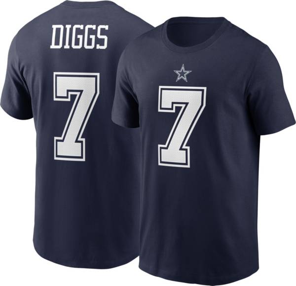 Nike Men's Dallas Cowboys Trevon Diggs #7 Logo Navy T-Shirt