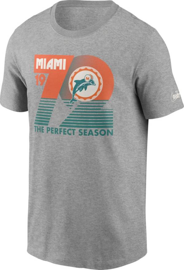 Nike Men's Miami Dolphins 72 Retro Grey T-Shirt