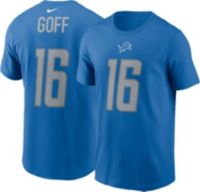 Nike Men's Detroit Lions Jared Goff #16 Blue T-Shirt