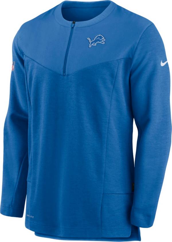 Nike Men's Detroit Lions Sideline Coach Half-Zip Blue Pullover product image