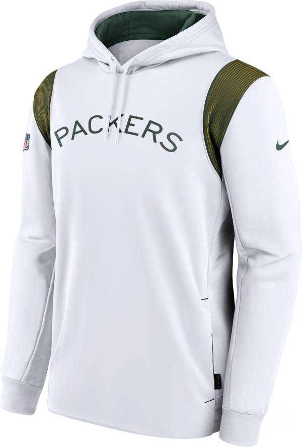 Nike Men's Green Bay Packers Sideline Therma-FIT White Pullover Hoodie