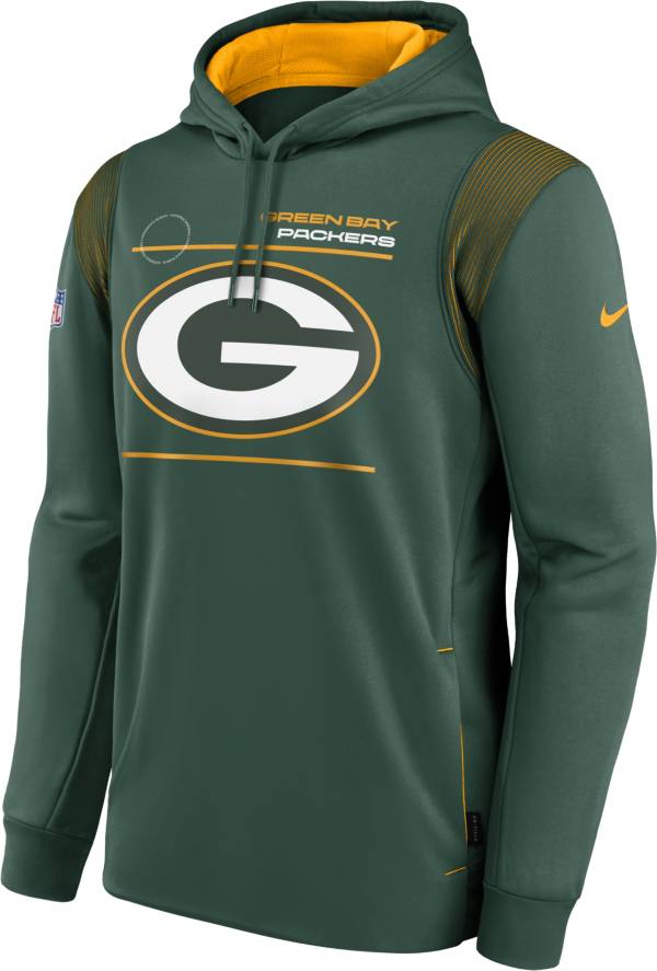 Nike Men's Green Bay Packers Sideline Therma-FIT Greem Pullover Hoodie