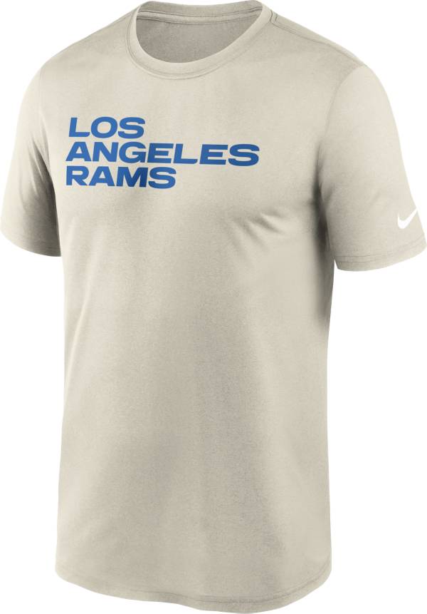 Nike Men's Los Angeles Rams Legend Wordmark Light Bone Performance T-Shirt