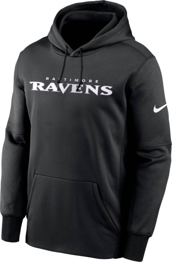 Nike Men's Baltimore Ravens Sideline Therma-FIT Black Pullover Hoodie