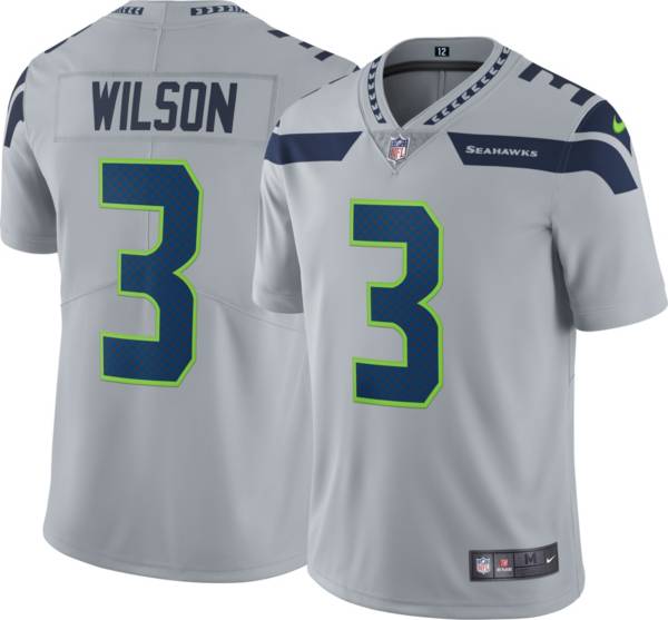 Nike Men's Seattle Seahawks Russell Wilson #3 Grey Alternate Limited Jersey