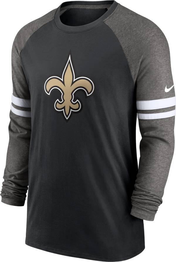 Nike Men's New Orleans Saints Dri-FIT Black Long Sleeve Raglan T-Shirt ...