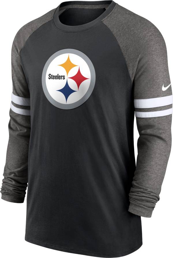 Nike Men's Pittsburgh Steelers Dri-FIT Black Long Sleeve Raglan T-Shirt product image