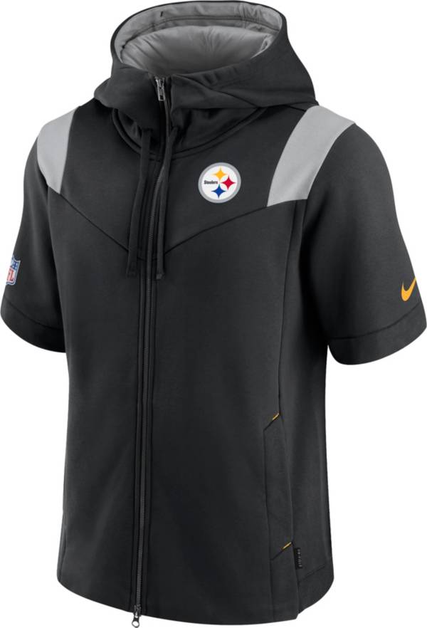 Nike Men's Pittsburgh Steelers Sideline Showout Full-Zip Short-Sleeve Hoodie product image