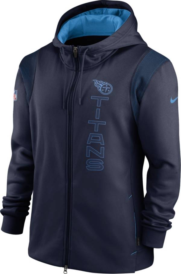 Nike Men's Tennessee Titans Sideline Therma-FIT Full-Zip Navy Hoodie product image