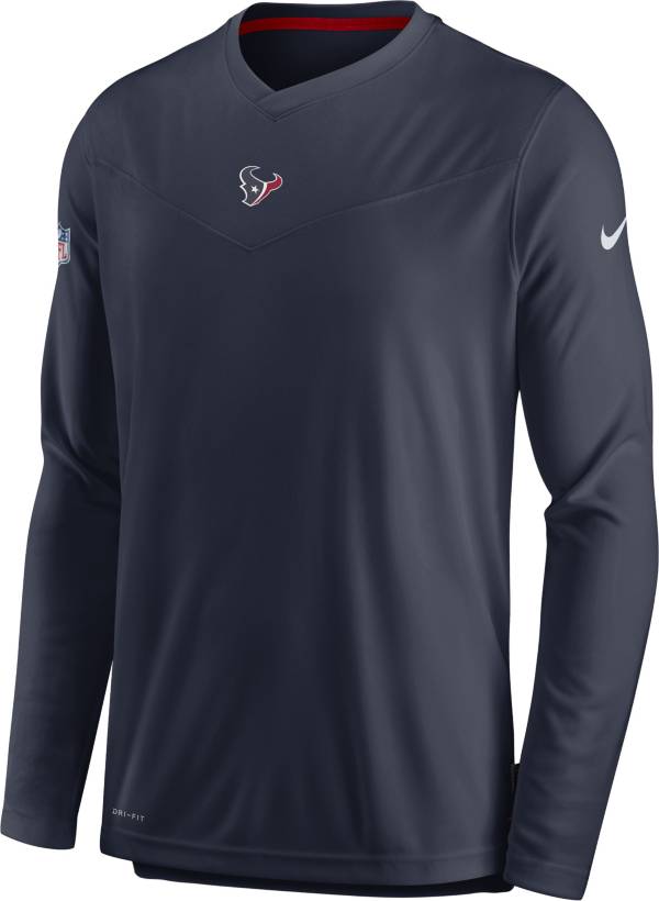 Nike Men's Houston Texans Sideline Coaches Navy Long Sleeve T-Shirt